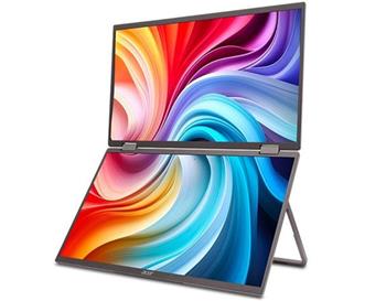 Acer LCD PD163Qbmiuux DUAL SCREEN 15,6" IPS LED, 1920x1080, 1xMiniHDMI + 2xType-C + Audio Out, repro 2Wx2, VESA 75x75, přenosný m