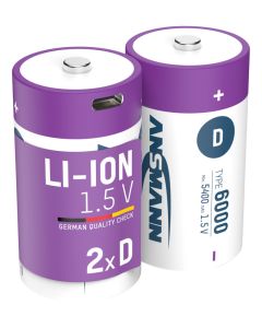 Ansmann Li-ion typ D ,min. 5400mAh, s nabíjecí elektronikou, USB-C