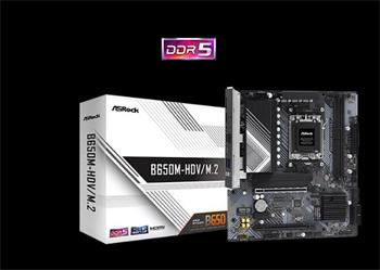 ASROCK MB B650M-HDV/M.2 (AM5, amd B650, 2xDDR5, PCIE 5.0, HDMI+DPort, 4xSATA3 +2xM.2, USB3.2 G2, GLAN 2,5G, mATX)