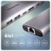 AXAGON HMC-6G2L, USB 10Gb/s hub, 2x USB-A, 1x USB-C, HDMI 4k/60, RJ-45, PD 100W, kabel USB-C 15cm