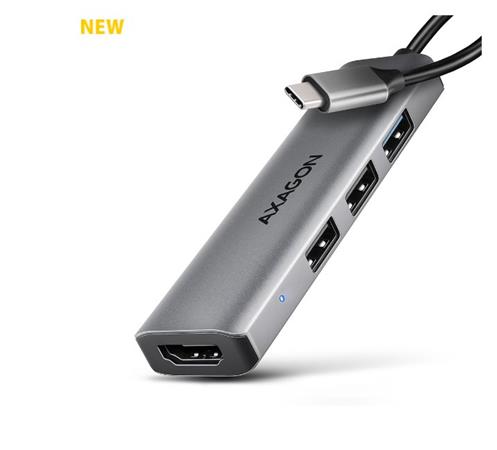 AXAGON HMC-H3A, USB 5Gbps hub, 3x USB-A, HDMI 4k/30Hz, kabel USB-C 15cm