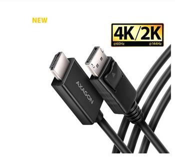 AXAGON RVD-HI20C2, DisplayPort -> HDMI 2.0b redukce / kabel 1.8m, 4K/60Hz