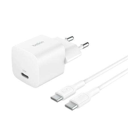 Belkin BOOST CHARGE™ 25W USB-C Power Delivery PPS nástěnná nabíječka + 1m USB-C na USB-C kabel, bílá