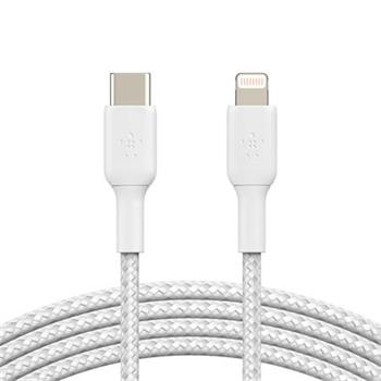 Belkin BOOST CHARGE™ Lightning/USB-C kabel, 1m, bílý - odolný