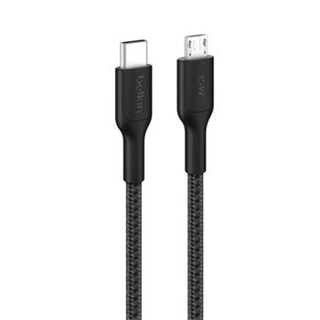 Belkin BOOST CHARGE™ PRO USB-C/microUSB, 1m, černý - odolný