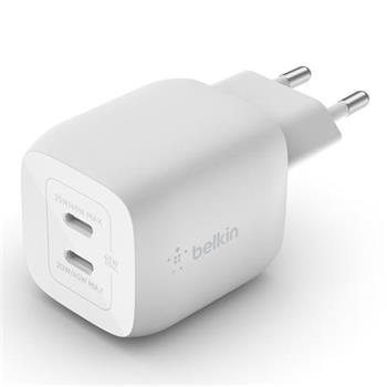Belkin Duální 45W USB-C Power Delivery GaN PPS nástěnná nabíječka, bílá
