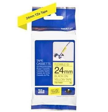 Brother - TZe-FX651, žlutá / černá, 24 mm, s flexibilní páskou