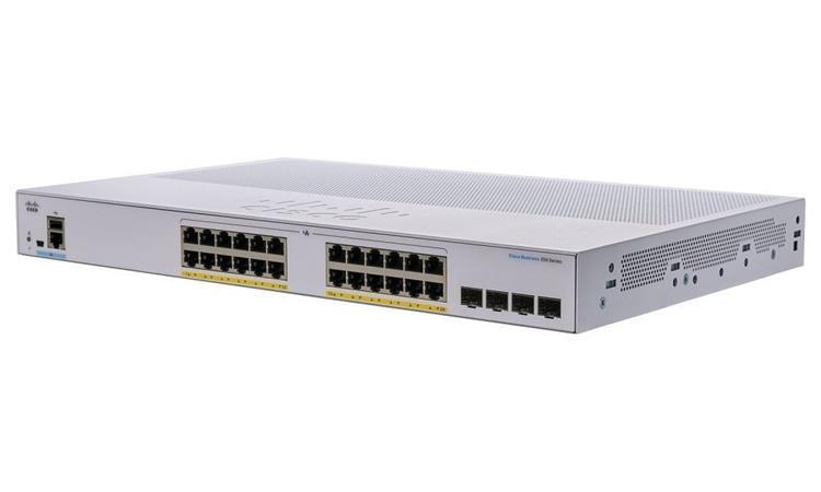 Cisco switch CBS250-24P-4X (24xGbE,4xSFP+,24xPoE+,195W,fanless) - REFRESH