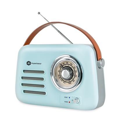 CONNECT IT Hyperbass RetroBEAT FM rádio a bezdrátový reproduktor TYRKYSOVÝ