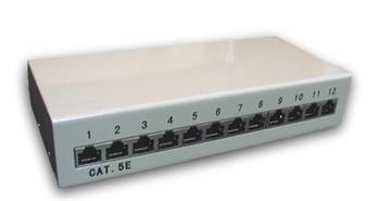 DATACOM Patch box STP 12 port CAT5E DUAL GY hor.zářez / VL