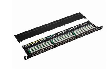 DATACOM Patch panel 19" STP 24 port CAT5E LSA 0.5U BK (3x8p)