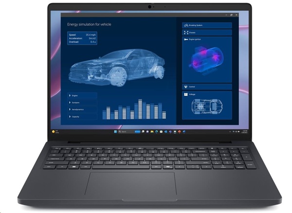 DELL Pro Max 16 MC16255 Copilot+/Ryzen AI 7 PRO 350/32GB/1TB SSD/16" IPS FHD+/IR Cam & Mic/W11P/3Y ProSpt/šedá