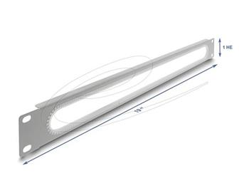 Delock 19” kabelová průchodka s ochranou hran, 1U, šedá