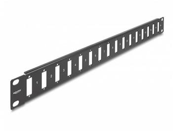 Delock 19” Panel pro adaptér se šroubovým připojením, šestnáctiportový, černý