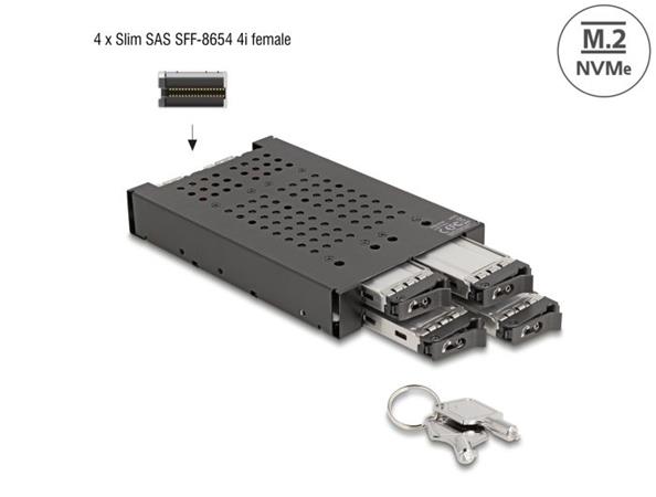 Delock 3.5” Mobilní rack pro 4 x SSD M.2 NVMe s konektorem Slim SAS SFF-8654