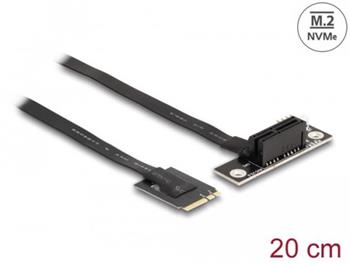 Delock Adaptér M.2 klíč A+E na PCIe x1 NVMe, pravoúhlý, s kabelem délky 20 cm