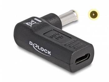 Delock Adaptér na kabel na nabíjení laptopu, ze zásuvky USB Type-C™ na zástrčku Samsung 5,5 x 3,0 mm, úhlový 90°