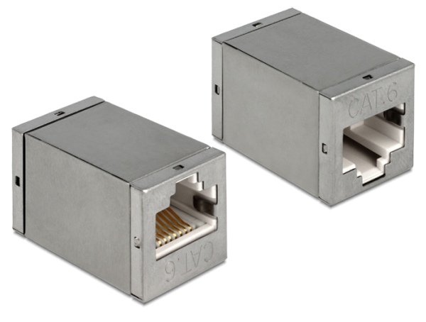 Delock adaptér RJ45 samice / samice CAT6 Compact UTP - kovové pouzdro