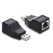 Delock Adaptér USB 2.0 Typ-A ze zástrčky na zásuvku sériového rozhraní RS-232 RJ45, černý