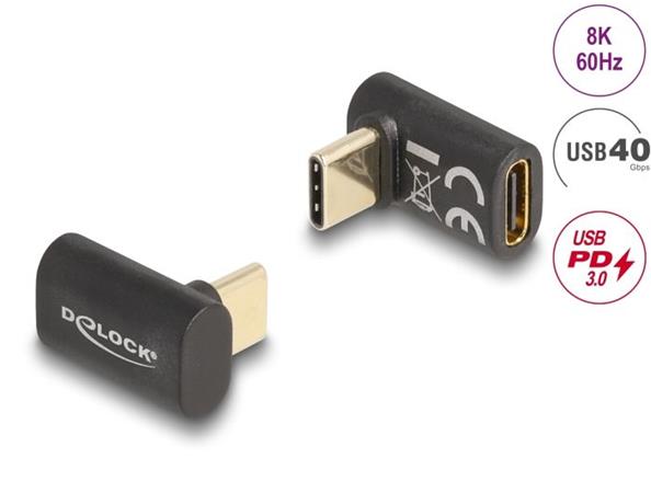 Delock Adaptér USB 40 Gbps USB Type-C™ PD 3.0 100 W samec na samice pravoúhlý 8K 60 Hz