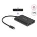 Delock Adaptér USB Type-C na 2 x DisplayPort 4K 60 Hz s grafikou DisplayLink a USB PD