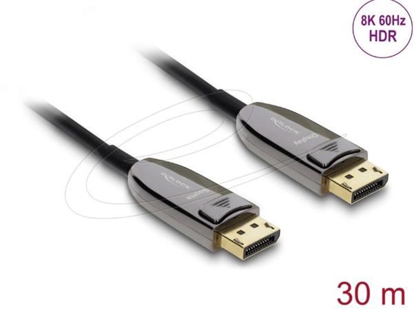 Delock Aktivní optický kabel DisplayPort 2.1 8K 60 Hz 40 Gbps 30 m