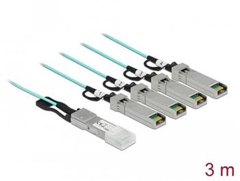 Delock Aktivní optický kabel QSFP+ > 4 x SFP+ 3 m