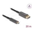 Delock Aktivní optický kabel USB Type-C™ na DisplayPort 8K, 60 Hz, 40 Gbps, 20 m, černý