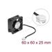 Delock Axiální ventilátor: 12 V DC, 60 x 60 x 25 mm, černý