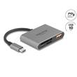 Delock Čtečka karet USB-C pro paměťové karty SD a Micro SD + port USB 10 Gb/s typu A a USB typu C PD 2.0 85 W