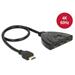Delock Delock HDMI UHD Switch 3 x HDMI in > 1 x HDMI out 4K s integrovaným kabelem 50 cm