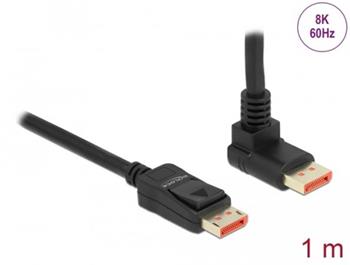 Delock DisplayPort kabel samec přímý na samec 90° pravoúhlý nahoru 8K 60 Hz 1 m