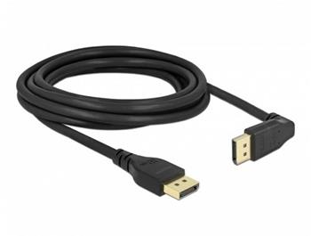 Delock DisplayPort kabel samec přímý na samec 90° pravoúhlý nahoru 8K 60 Hz 3 m bez západky