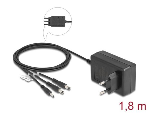 Delock Externí napájecí zdroj DC 3,5 x 1,35 mm, DC 5,5 x 2,1 mm, DC 5,5 x 2,5 mm 12,0 V / 3,0 A / 36,0 W