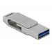 Delock Flash disk USB 3.2 Gen 1, USB-C™ + Typ-A, 128 GB - kovový kryt