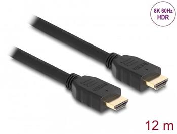 Delock High Speed HDMI kabel, 48 Gbps, 8K 60 Hz, černý, 12 m