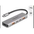 Delock Hub USB 10 Gbps se 2 porty USB Typ-A + 2 porty USB Type-C™ s konektorem USB Type-C™ a s PD 95 W