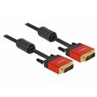 Delock Kabel DVI 24+1 samec > DVI 24+1 samec 5 m červený kovová spona