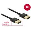 Delock Kabel High Speed HDMI s Ethernetem - HDMI-A samec > HDMI-A samec 3D 4K 0,5 m Slim Premium