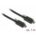 Delock Kabel SuperSpeed USB 10 Gbps (USB 3.1 Gen 2) USB Type-C™ samec > USB Type-C™ samec se šroubem nahoře 1 m černý
