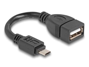 Delock Kabel USB 2.0 OTG Typ Micro-B samec na Typ-A samice 11 cm