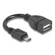Delock Kabel USB 2.0 OTG Typ Micro-B samec na Typ-A samice 11 cm