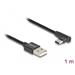 Delock Kabel USB 2.0 Typ-A samec na USB Type-C™ samec pravoúhlý 1 m černý