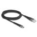 Delock Kabel USB 2.0 ze zástrčky USB Typ-A na zástrčku USB Type-C™, s prodlouženou ochranou proti ohybu, 2 m