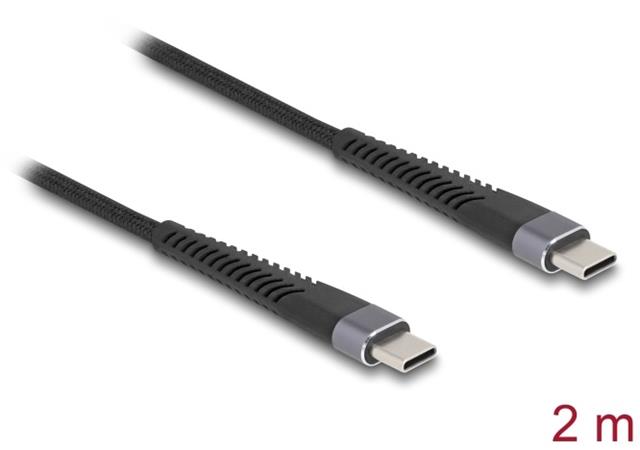 Delock Kabel USB 2.0 ze zástrčky USB Type-C™ na zástrčku, s prodlouženou ochranou proti ohybu, 60 W 2 m