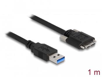 Delock Kabel USB 3.0 Typ-A samec na Typ Micro-B samec se šroubky 1 m