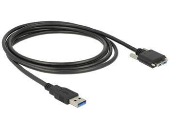 Delock kabel USB 3.0 typ A samec > USB 3.0 typ Micro-B samec se šroubky 3m