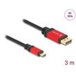 Delock Kabel USB Type-C™ na DisplayPort (DP Alt Mód) 8K 30 Hz s funkcí HDR 3 m červená