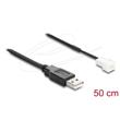 Delock Kabel ventilátoru USB 2.0 ze zástrčky Typ-A na třípinový zástrčkový konektor ventilátoru, 50 cm