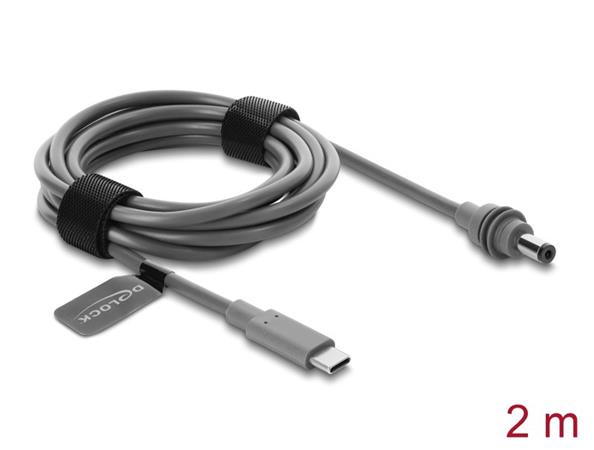 Delock Kabel ze zástrčky USB Type-C™ na DC 5,5 x 2,1 mm, kompatibilní se Starlink Mini, 2 m, šedý